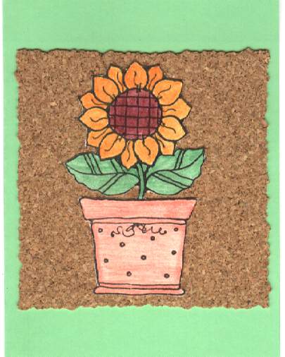 Sunflower in Pot card